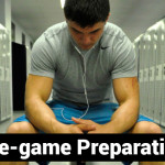 Senior Christian Snow prepares for a game by listening to a song and completing his pre-game rituals.